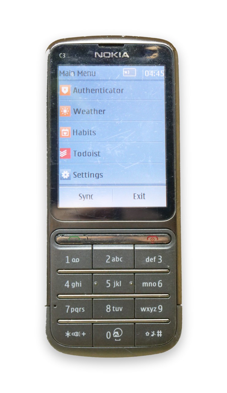 Nokia C3-01 showing the RetroRelay main menu
